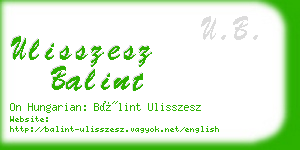 ulisszesz balint business card